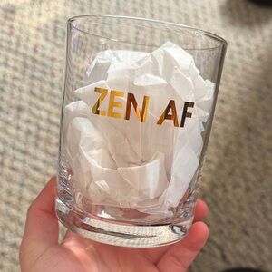 Zen AF Glass Candle Holder - Gold Accents
